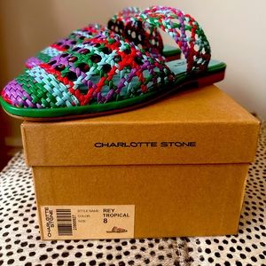 Charlotte Stone Rey Sandals, size 8